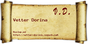 Vetter Dorina névjegykártya